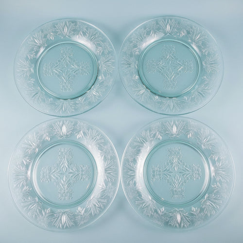 4 Thomas Webb Stourbridge Salad Plates Dainty Rock Cut Floral Motif Antique - AntiquesEtcetera4 Thomas Webb Stourbridge Salad Plates Dainty Rock Cut Floral Motif AntiqueThomas Webb & SonsAntiquesEtcetera