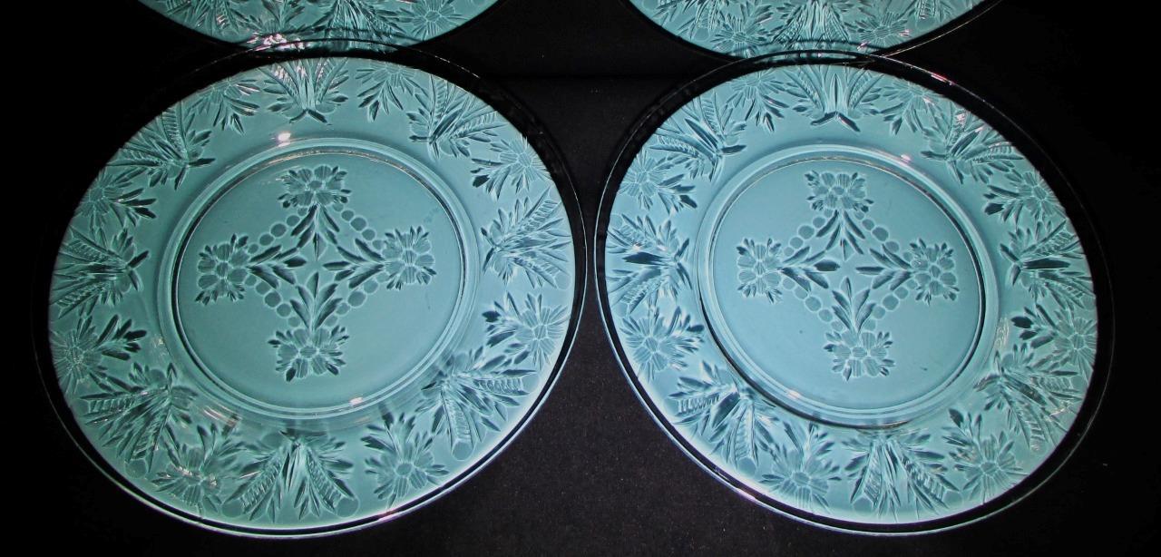 4 Thomas Webb Stourbridge Salad Plates Dainty Rock Cut Floral Motif Antique - AntiquesEtcetera4 Thomas Webb Stourbridge Salad Plates Dainty Rock Cut Floral Motif AntiqueThomas Webb & SonsAntiquesEtcetera