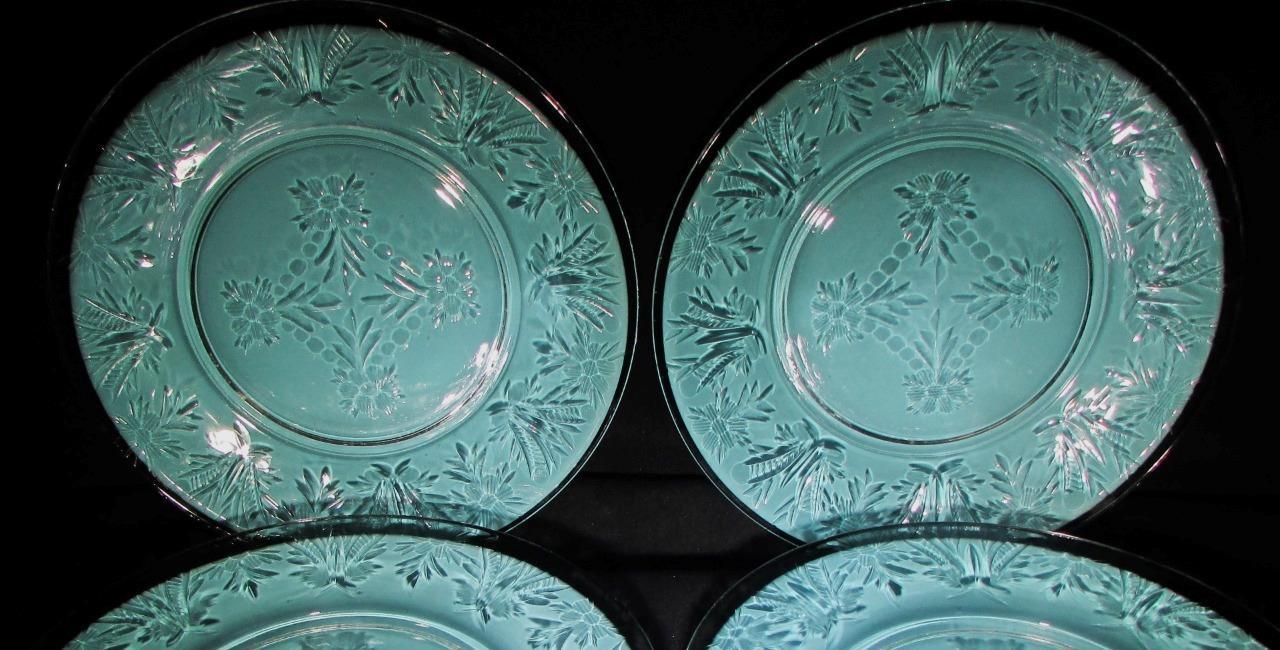 4 Thomas Webb Stourbridge Salad Plates Dainty Rock Cut Floral Motif Antique - AntiquesEtcetera4 Thomas Webb Stourbridge Salad Plates Dainty Rock Cut Floral Motif AntiqueThomas Webb & SonsAntiquesEtcetera