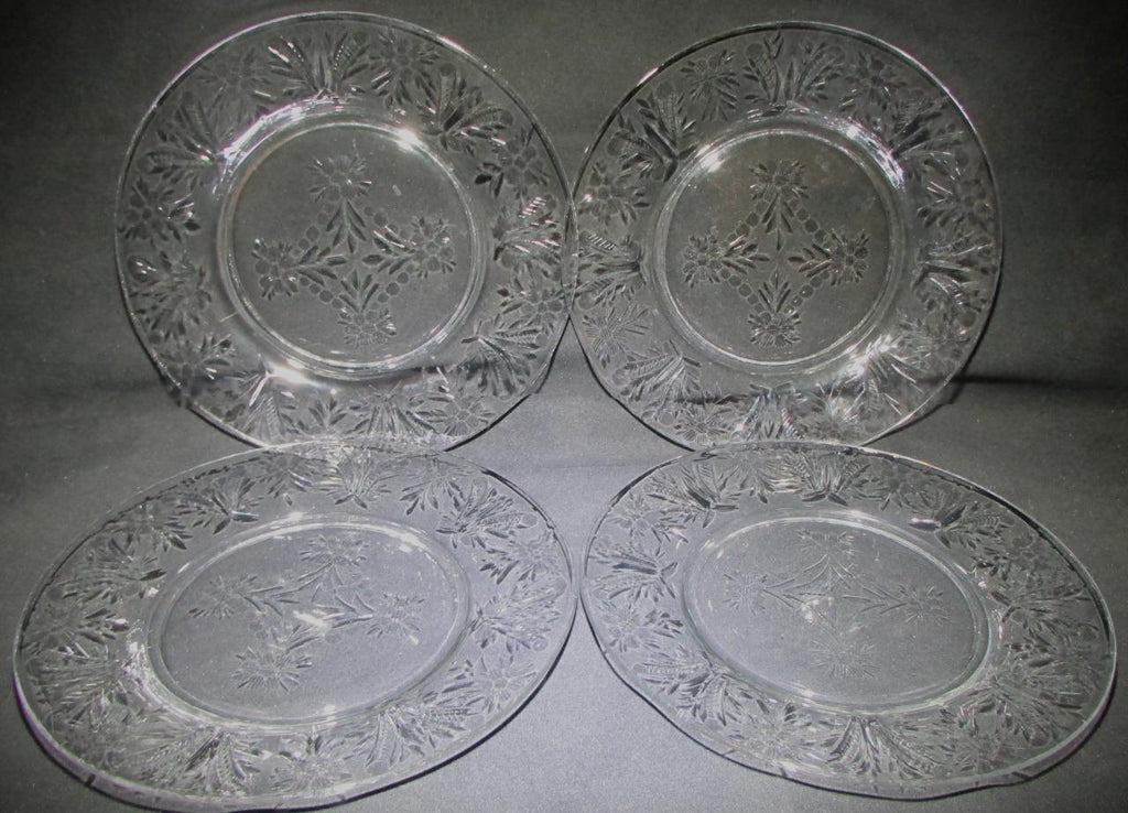 4 Thomas Webb Stourbridge Salad Plates Dainty Rock Cut Floral Motif Antique - AntiquesEtcetera4 Thomas Webb Stourbridge Salad Plates Dainty Rock Cut Floral Motif AntiqueThomas Webb & SonsAntiquesEtcetera