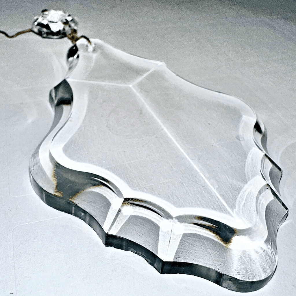 5 Large Vintage Clear Crystal Pendalogue Prisms 4 1/8" + Bead = 5 1/4" Drop - AntiquesEtcetera5 Large Vintage Clear Crystal Pendalogue Prisms 4 1/8" + Bead = 5 1/4" DropUnbrandedAntiquesEtcetera