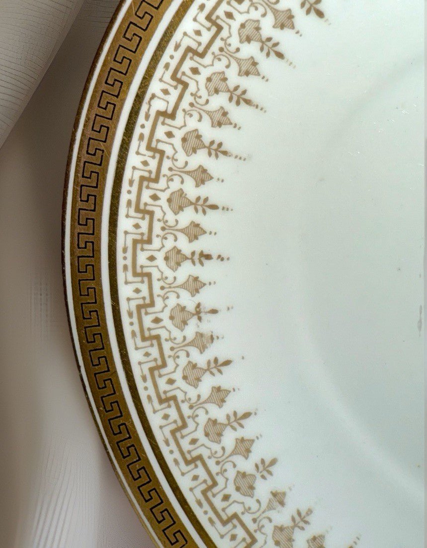 5 Royal Cauldon H8713 Porcelain 7" Plates Gold Rim Greek Key - AntiquesEtcetera5 Royal Cauldon H8713 Porcelain 7" Plates Gold Rim Greek KeyElegant / Collectible DinnerwareAntiquesEtceteraAntiquesEtcetera