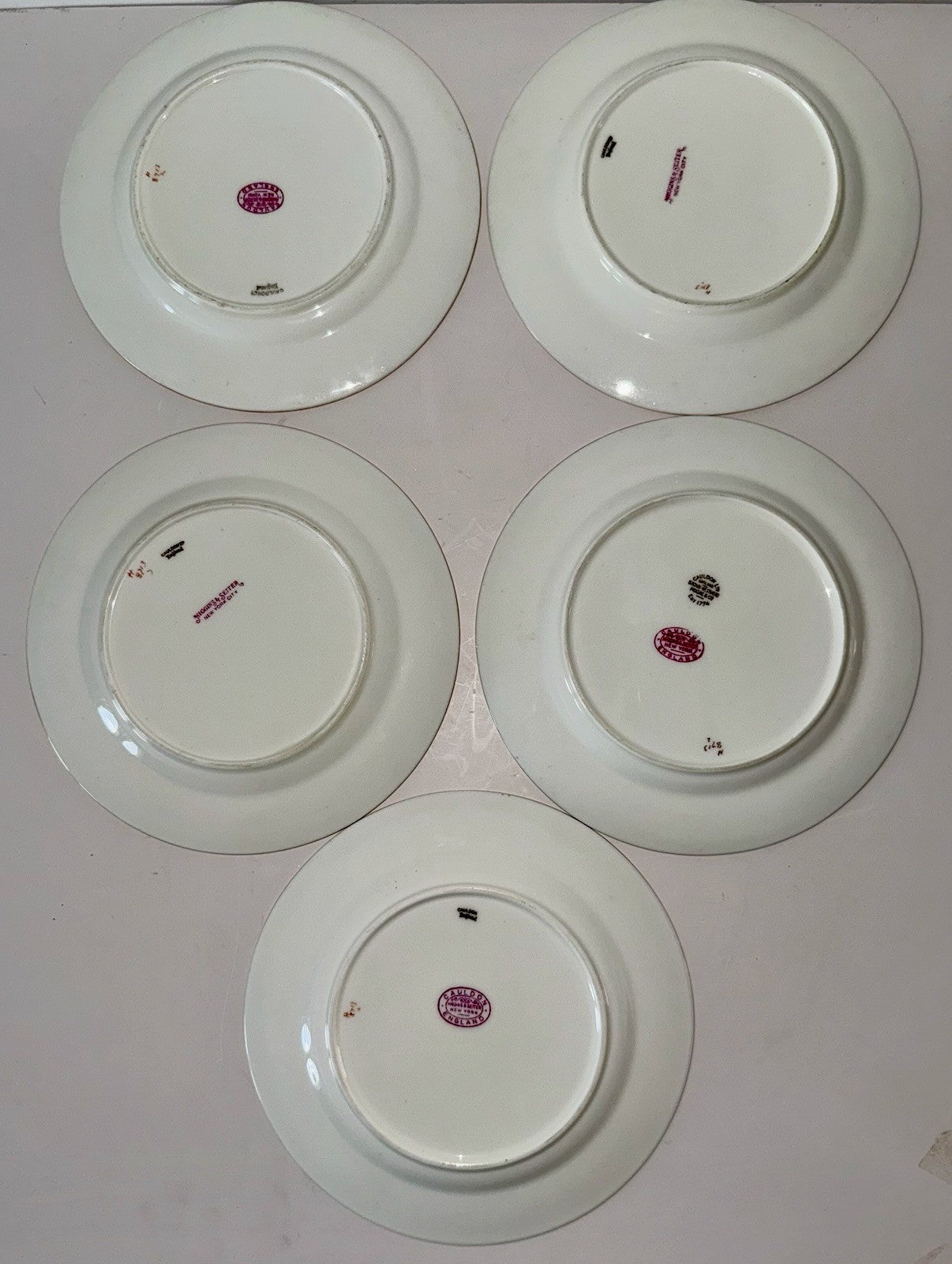 5 Royal Cauldon H8713 Porcelain Salad Plates Gold Greek Key Higgins & Seiter NY - AntiquesEtcetera5 Royal Cauldon H8713 Porcelain Salad Plates Gold Greek Key Higgins & Seiter NYElegant / Collectible DinnerwareAntiquesEtceteraAntiquesEtcetera