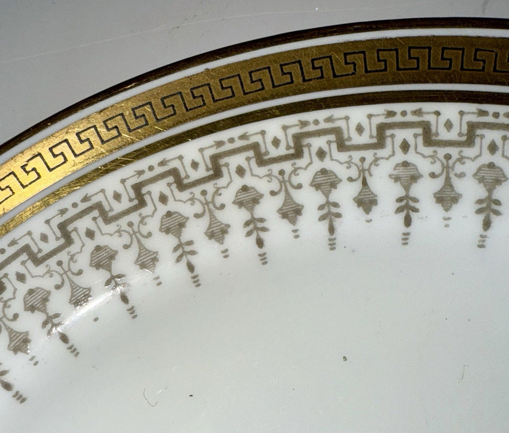 5 Royal Cauldon H8713 Porcelain Salad Plates Gold Greek Key Higgins & Seiter NY - AntiquesEtcetera5 Royal Cauldon H8713 Porcelain Salad Plates Gold Greek Key Higgins & Seiter NYElegant / Collectible DinnerwareAntiquesEtceteraAntiquesEtcetera