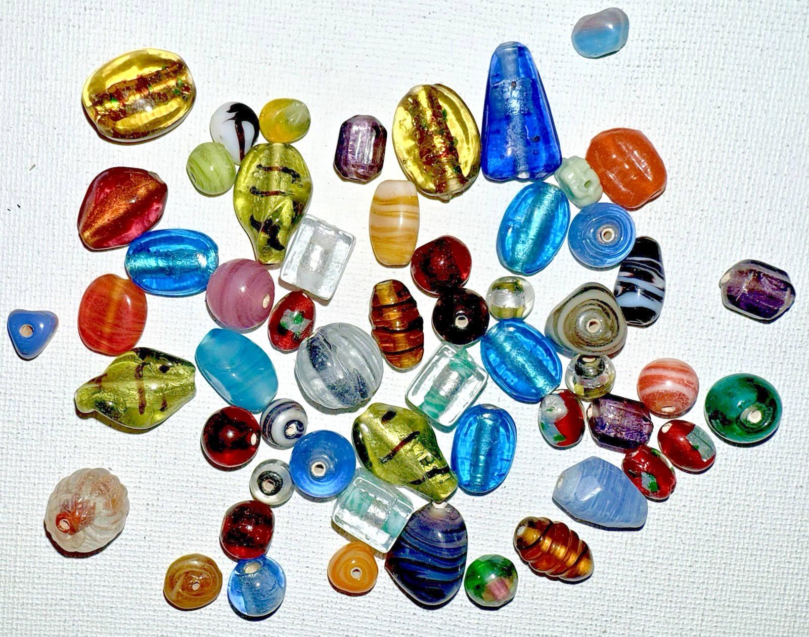 50 - 60 Vintage Lampwork Glass Beads with Holes Vibrant Multi Colored - AntiquesEtcetera50 - 60 Vintage Lampwork Glass Beads with Holes Vibrant Multi ColoredUnbrandedAntiquesEtcetera