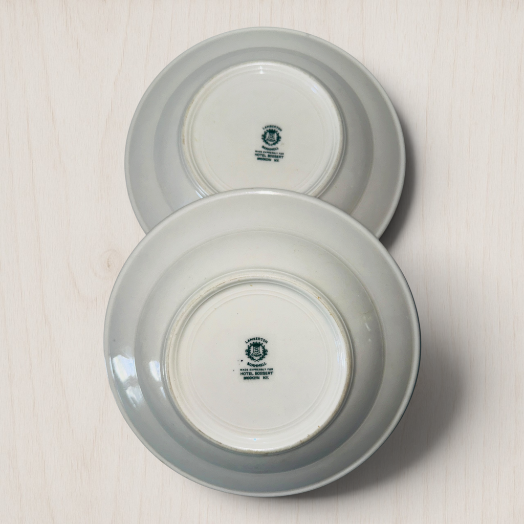 Set of 2 Hotel Bossert NY Soup Bowls by Lamberton China Brooklyn Dodgers Venue