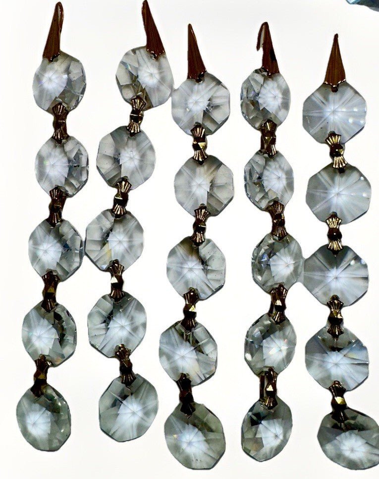 9 Lengths Schonbek 4" Chain Crystal w/ 5 Octagons + Gorgeous Center Faceted Drop - AntiquesEtcetera9 Lengths Schonbek 4" Chain Crystal w/ 5 Octagons + Gorgeous Center Faceted DropSchonbekAntiquesEtcetera