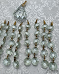 9 Lengths Schonbek 4" Chain Crystal w/ 5 Octagons + Gorgeous Center Faceted DropAntiquesEtcetera