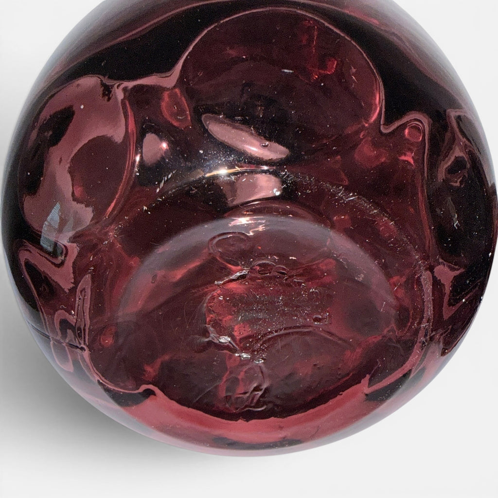 Clevenger Brothers Reverse Coin Dot Amethyst Glass Vase South Jersey Mold Blown