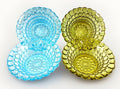 Adams 1000 Eye Glass Berry 4 1/2" Sauce Bowls (2 Blue, 2 Amber) Antique Set Of 4 - AntiquesEtceteraAdams 1000 Eye Glass Berry 4 1/2" Sauce Bowls (2 Blue, 2 Amber) Antique Set Of 4AdamsAntiquesEtcetera