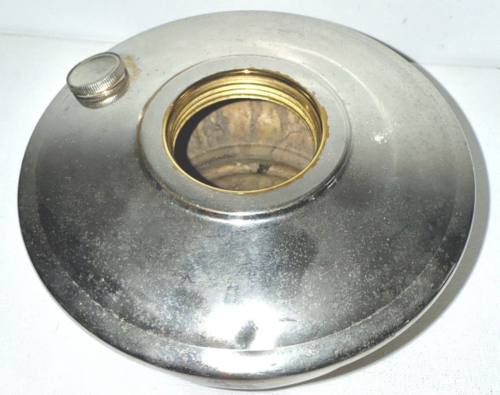 Aladdin Bracket / Hanging Lamp Font Nickel Plated w/ Side Fill Cap - AntiquesEtceteraAladdin Bracket / Hanging Lamp Font Nickel Plated w/ Side Fill CapAladdinAntiquesEtcetera