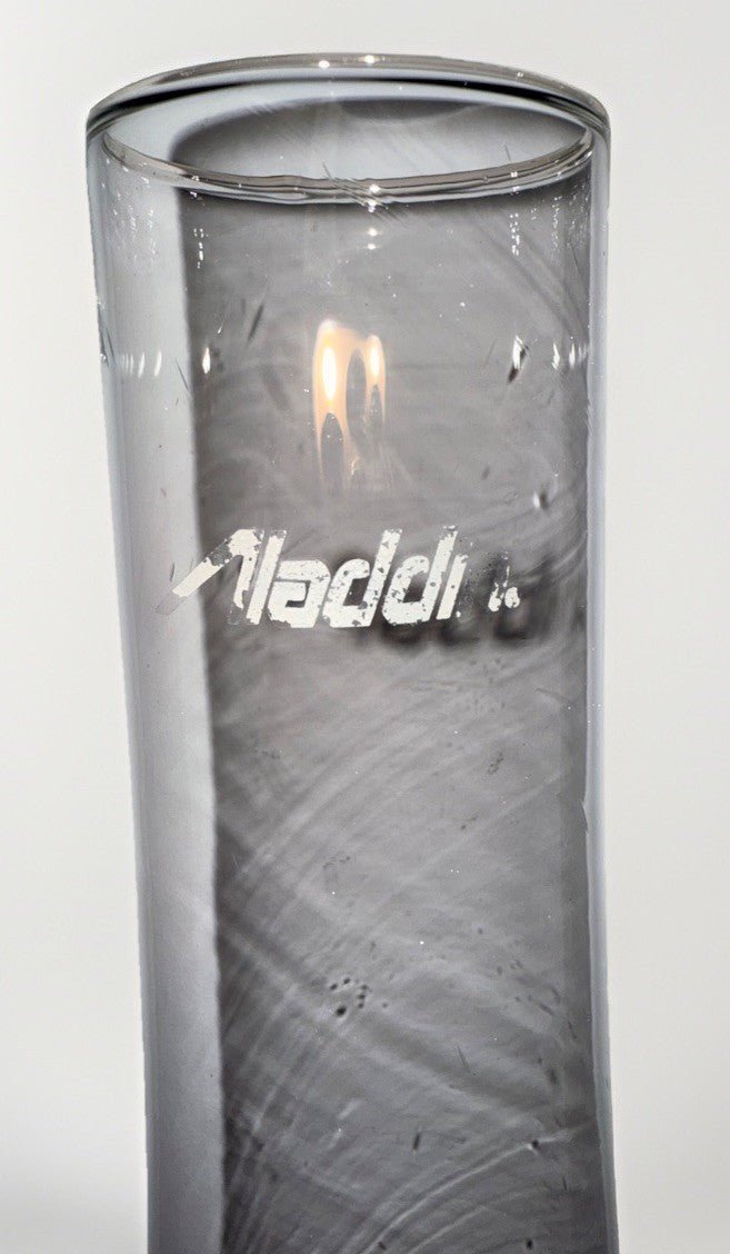 Aladdin Heelless Slip - Fit Kerosene Oil Lamp Chimney 12 5/8" High, Slant Letters - AntiquesEtceteraAladdin Heelless Slip - Fit Kerosene Oil Lamp Chimney 12 5/8" High, Slant LettersAladdinAntiquesEtcetera
