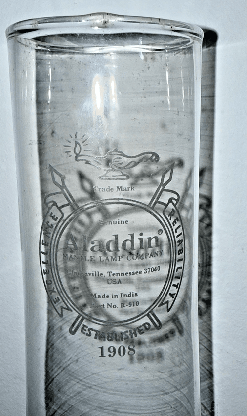 Aladdin Mantle Lamp Heelless Chimney w/ 1908 Logo Part R - 910 2 5/8" x 12 3/4" - AntiquesEtceteraAladdin Mantle Lamp Heelless Chimney w/ 1908 Logo Part R - 910 2 5/8" x 12 3/4"AladdinAntiquesEtcetera