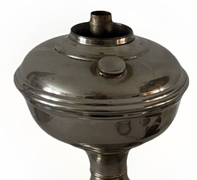 Aladdin Mod 11 Lamp Nickel Plated w/ 9 Burner, Flame Spreader, 10" Shade Holder - AntiquesEtceteraAladdin Mod 11 Lamp Nickel Plated w/ 9 Burner, Flame Spreader, 10" Shade HolderAladdinAntiquesEtcetera