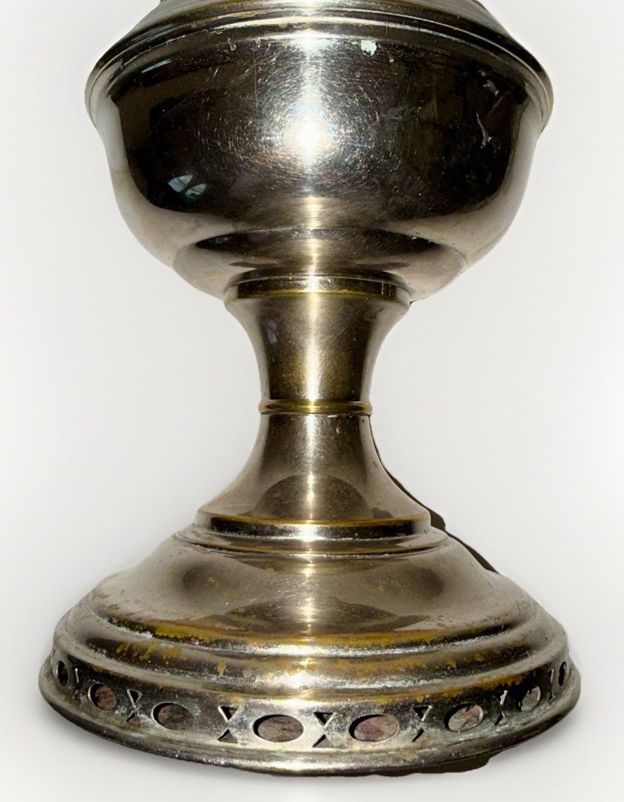 Aladdin Mod 11 Lamp Nickel Plated w/ 9 Burner, Flame Spreader, 10" Shade Holder - AntiquesEtceteraAladdin Mod 11 Lamp Nickel Plated w/ 9 Burner, Flame Spreader, 10" Shade HolderAladdinAntiquesEtcetera