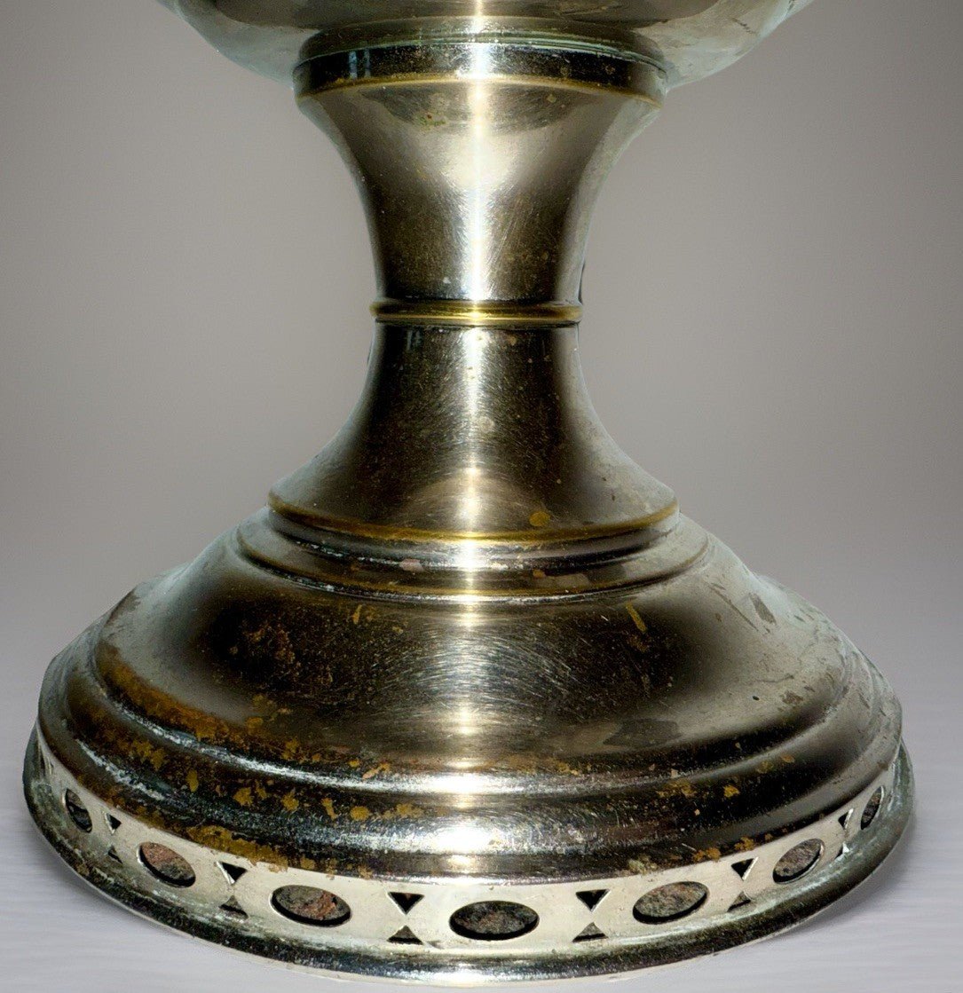 Aladdin Mod 11 Lamp Nickel Plated w/ 9 Burner, Flame Spreader, 10" Shade Holder - AntiquesEtceteraAladdin Mod 11 Lamp Nickel Plated w/ 9 Burner, Flame Spreader, 10" Shade HolderAladdinAntiquesEtcetera