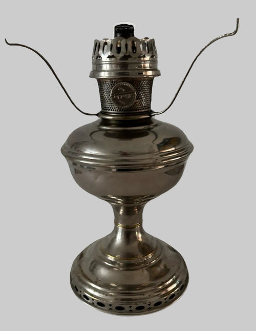 Aladdin Mod 11 Lamp Nickel Plated w/ 9 Burner, Flame Spreader, 10" Shade Holder - AntiquesEtceteraAladdin Mod 11 Lamp Nickel Plated w/ 9 Burner, Flame Spreader, 10" Shade HolderAladdinAntiquesEtcetera