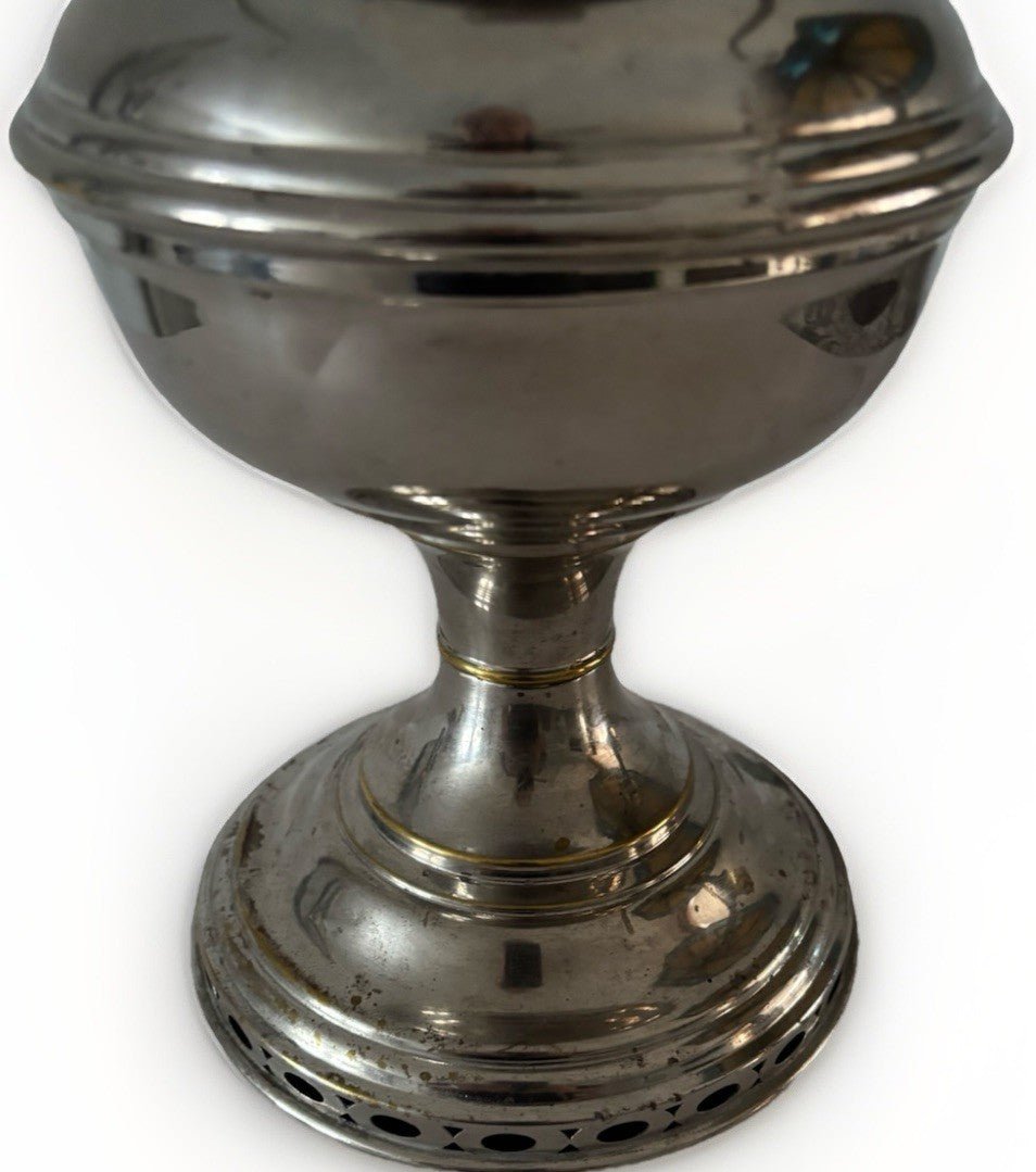 Aladdin Mod 11 Lamp Nickel Plated w/ 9 Burner, Flame Spreader, 10" Shade Holder - AntiquesEtceteraAladdin Mod 11 Lamp Nickel Plated w/ 9 Burner, Flame Spreader, 10" Shade HolderAladdinAntiquesEtcetera