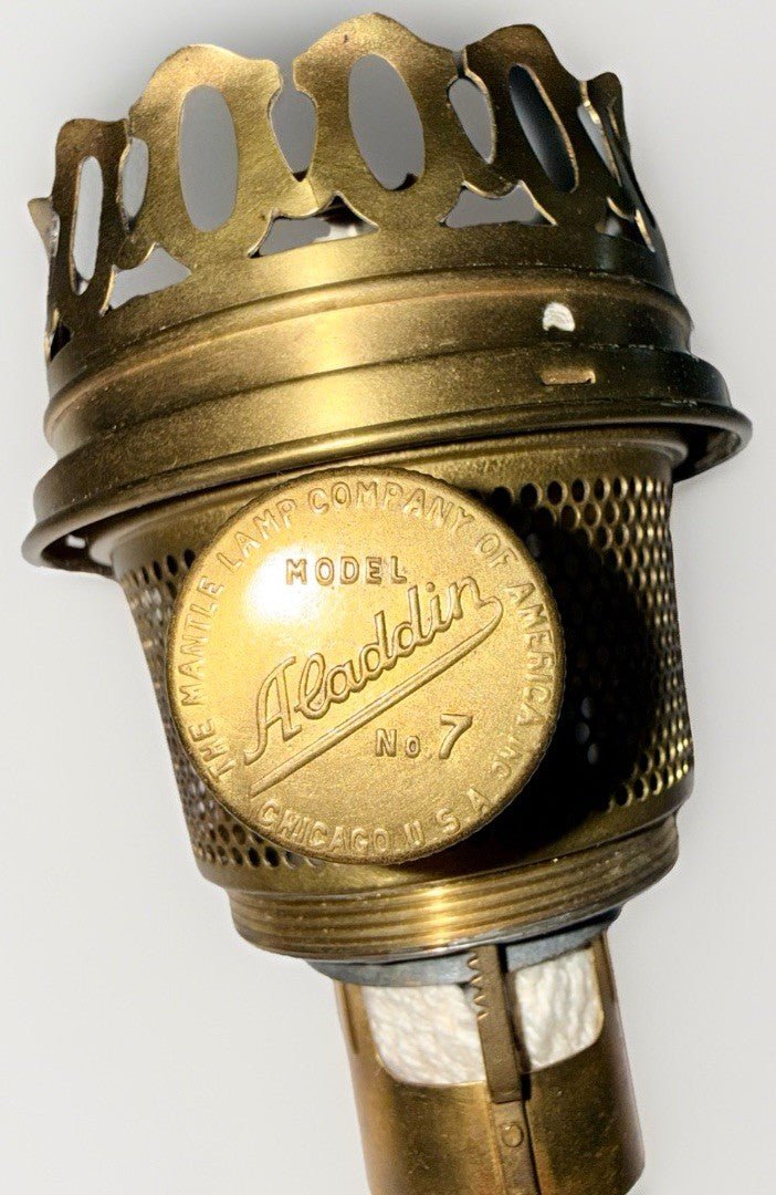 Aladdin Model 7 Lamp Brass Burner, Gallery, Wick, Raiser & 11 Flame Spreader - AntiquesEtceteraAladdin Model 7 Lamp Brass Burner, Gallery, Wick, Raiser & 11 Flame SpreaderAladdinAntiquesEtcetera