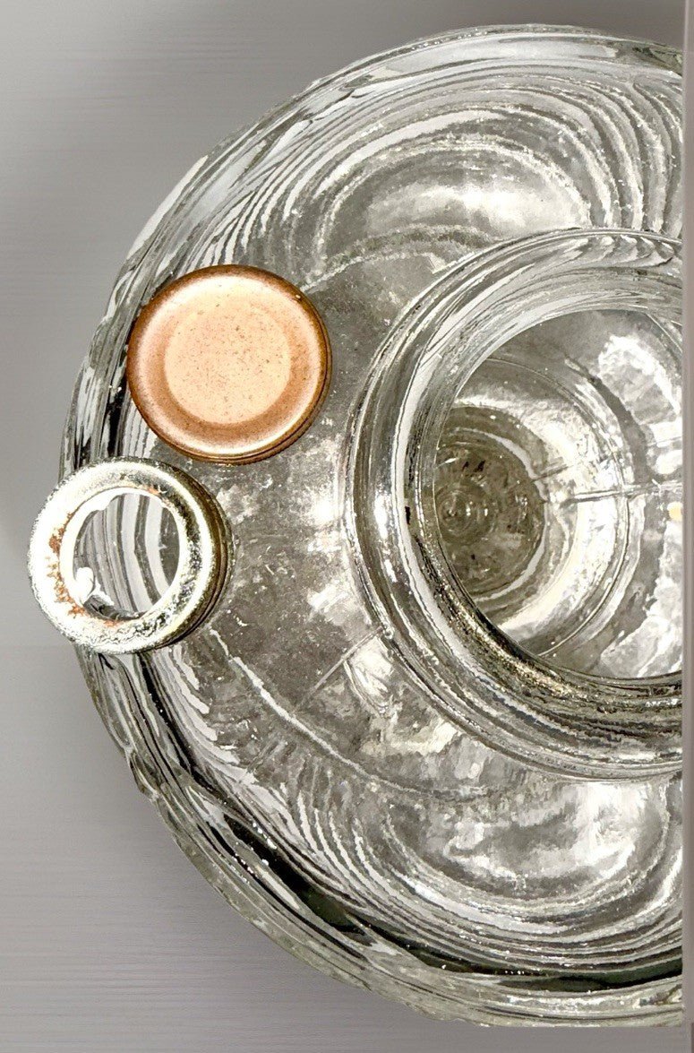 Aladdin Short Washington Drape Kerosene Lamp Clear Beta Crystal B39 Round Base - AntiquesEtceteraAladdin Short Washington Drape Kerosene Lamp Clear Beta Crystal B39 Round BaseAladdinAntiquesEtcetera