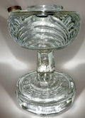 Aladdin Short Washington Drape Kerosene Lamp Clear Beta Crystal B39 Round BaseAntiquesEtcetera
