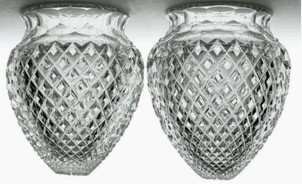 American Brilliant Cut Glass Acorn Lamp Shades Pair ABP 3.25" Rim Diamond Point - AntiquesEtceteraAmerican Brilliant Cut Glass Acorn Lamp Shades Pair ABP 3.25" Rim Diamond PointUnbrandedAntiquesEtcetera