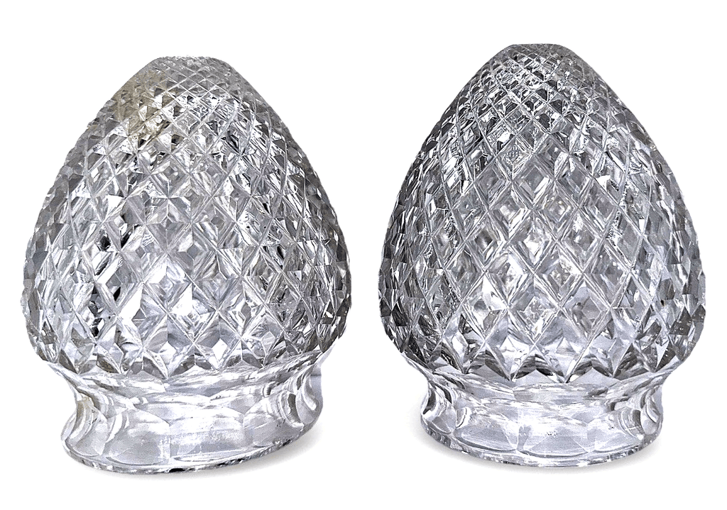 American Brilliant Cut Glass Acorn Lamp Shades Pair ABP 3.25" Rim Diamond Point - AntiquesEtceteraAmerican Brilliant Cut Glass Acorn Lamp Shades Pair ABP 3.25" Rim Diamond PointUnbrandedAntiquesEtcetera