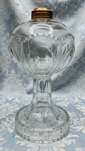 Antique 1870 Patented BEADED LOOP Kerosene Oil Glass Stand Lamp THURO Bk 1 - 96aAntiquesEtcetera