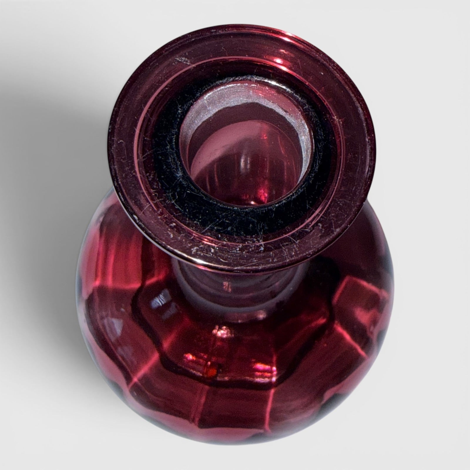 Antique Amethyst Glass Cruet - Pretty Reverse Panel Optic with StopperAntiquesEtcetera