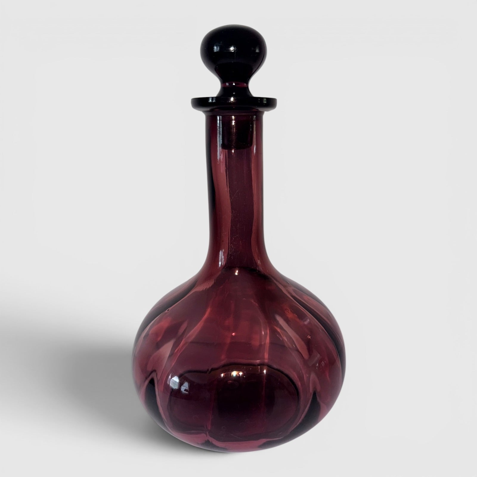 Antique Amethyst Glass Cruet - Pretty Reverse Panel Optic with StopperAntiquesEtcetera