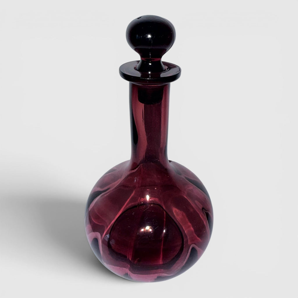 Antique Amethyst Glass Cruet - Pretty Reverse Panel Optic with StopperAntiquesEtcetera