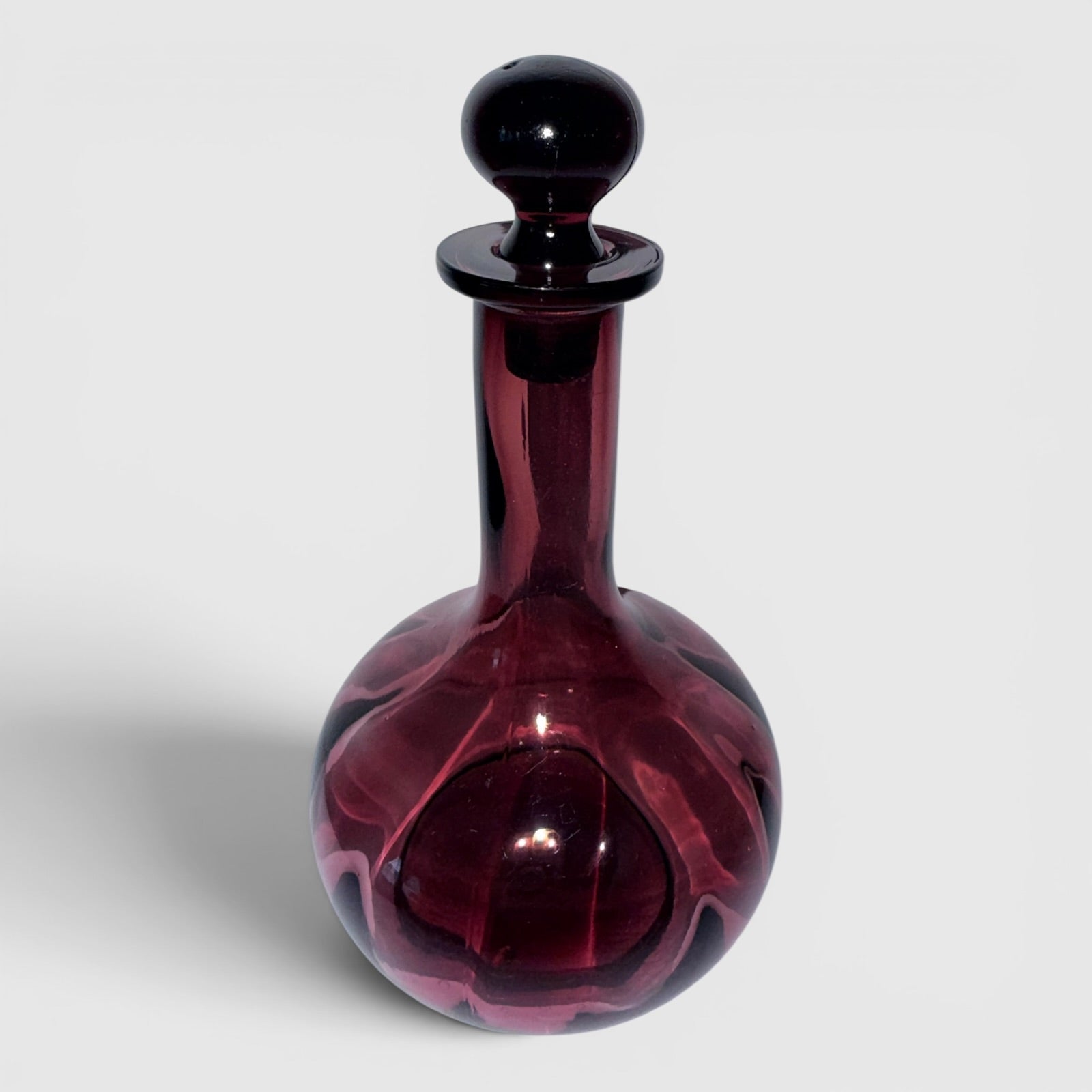 Antique Amethyst Glass Cruet - Pretty Reverse Panel Optic with StopperAntiquesEtcetera
