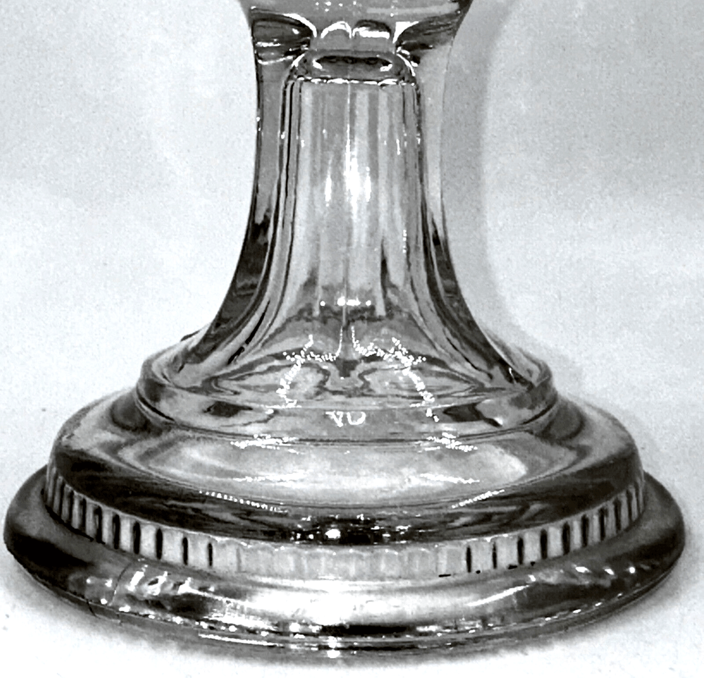 Antique ATTERBURY FILLEY Kerosene Oil Glass Stand Lamp with Ribbed Font and Base - AntiquesEtceteraAntique ATTERBURY FILLEY Kerosene Oil Glass Stand Lamp with Ribbed Font and BaseAntiqueAntiquesEtcetera