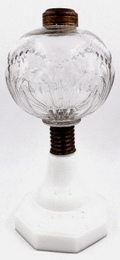 Antique Atterbury Kerosene Lamp with Shelley Font, White Base THURO 1 pg 143 - AntiquesEtceteraAntique Atterbury Kerosene Lamp with Shelley Font, White Base THURO 1 pg 143Antique LightingAntiquesEtceteraAntiquesEtcetera