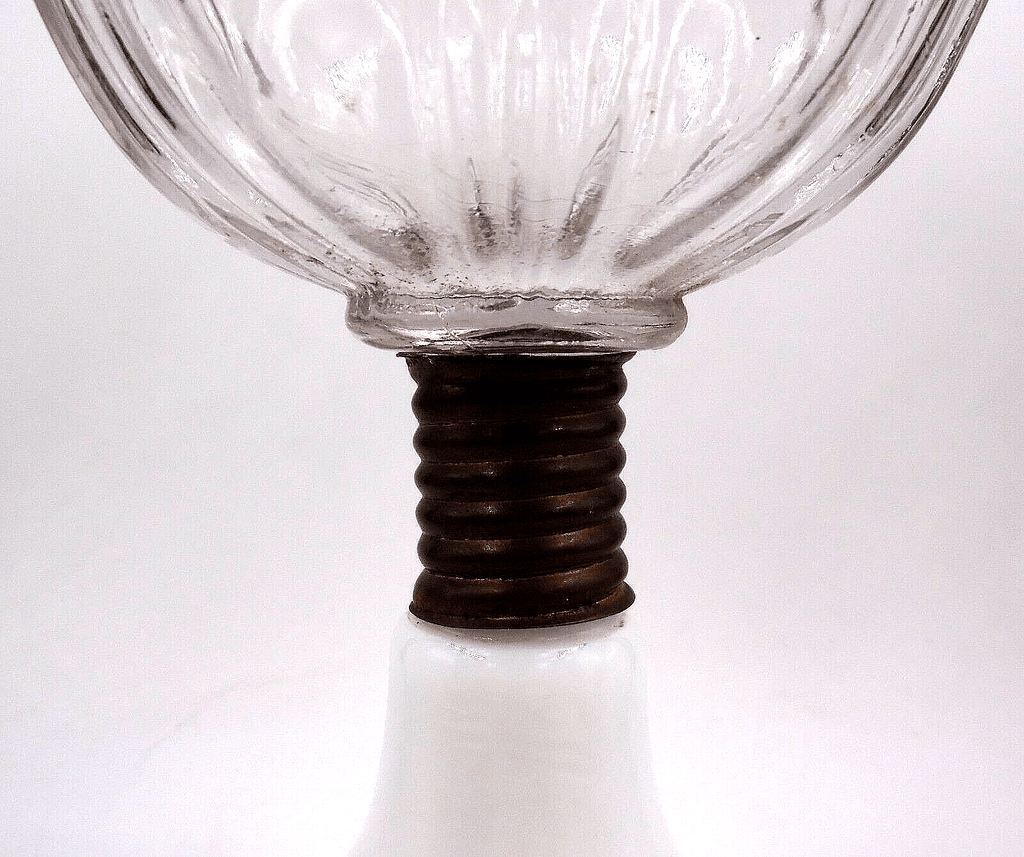 Antique Atterbury Kerosene Lamp with Shelley Font, White Base THURO 1 pg 143 - AntiquesEtceteraAntique Atterbury Kerosene Lamp with Shelley Font, White Base THURO 1 pg 143Antique LightingAntiquesEtceteraAntiquesEtcetera