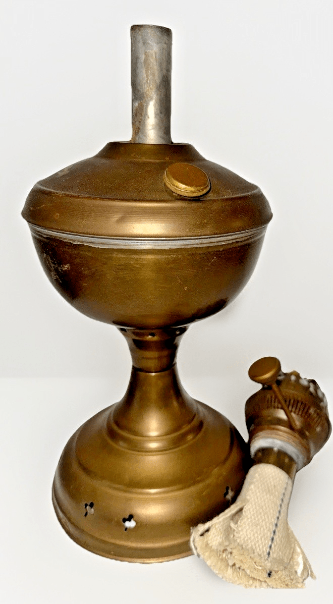 Antique Brass Kerosene Oil Lamp with Burner Eagle Insignia Muller or Friedrich - AntiquesEtceteraAntique Brass Kerosene Oil Lamp with Burner Eagle Insignia Muller or FriedrichAntique LightingAntiquesEtceteraAntiquesEtcetera