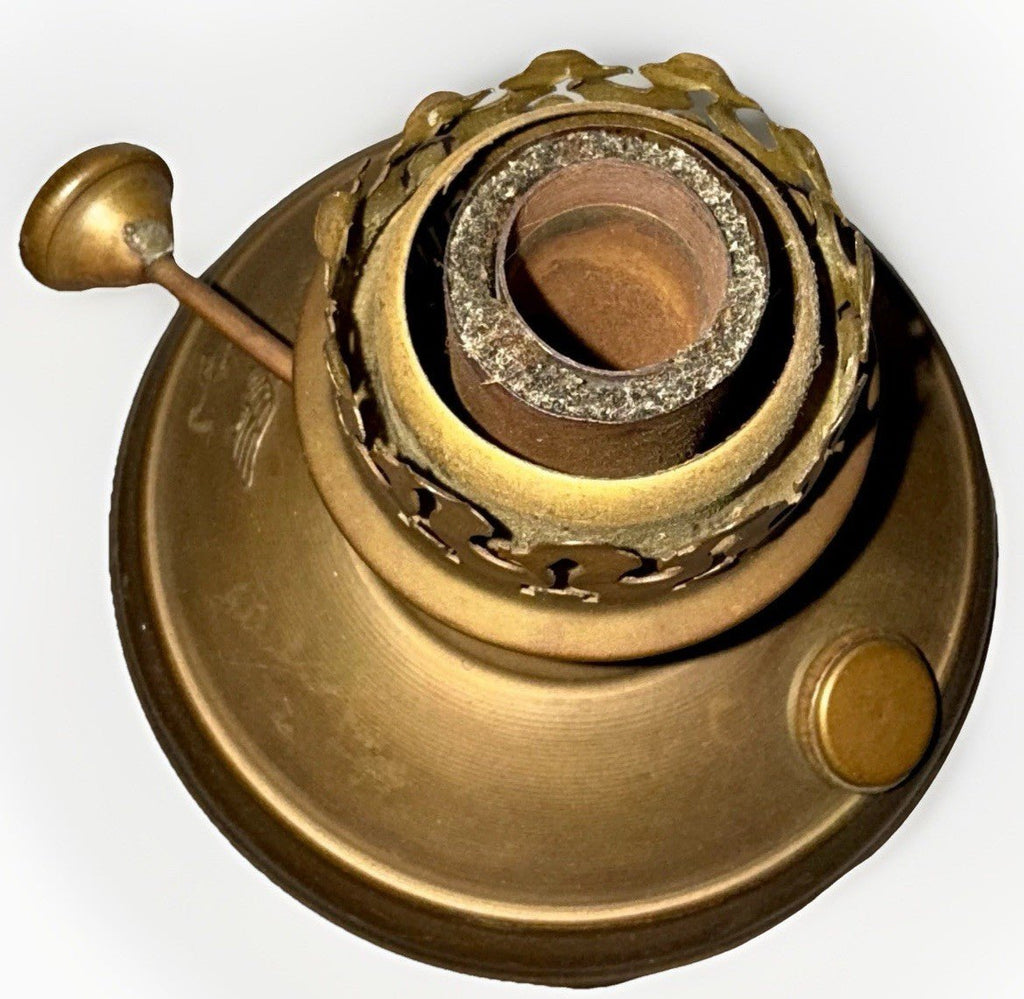 Antique Brass Kerosene Oil Lamp with Burner Eagle Insignia Muller or Friedrich - AntiquesEtceteraAntique Brass Kerosene Oil Lamp with Burner Eagle Insignia Muller or FriedrichAntique LightingAntiquesEtceteraAntiquesEtcetera