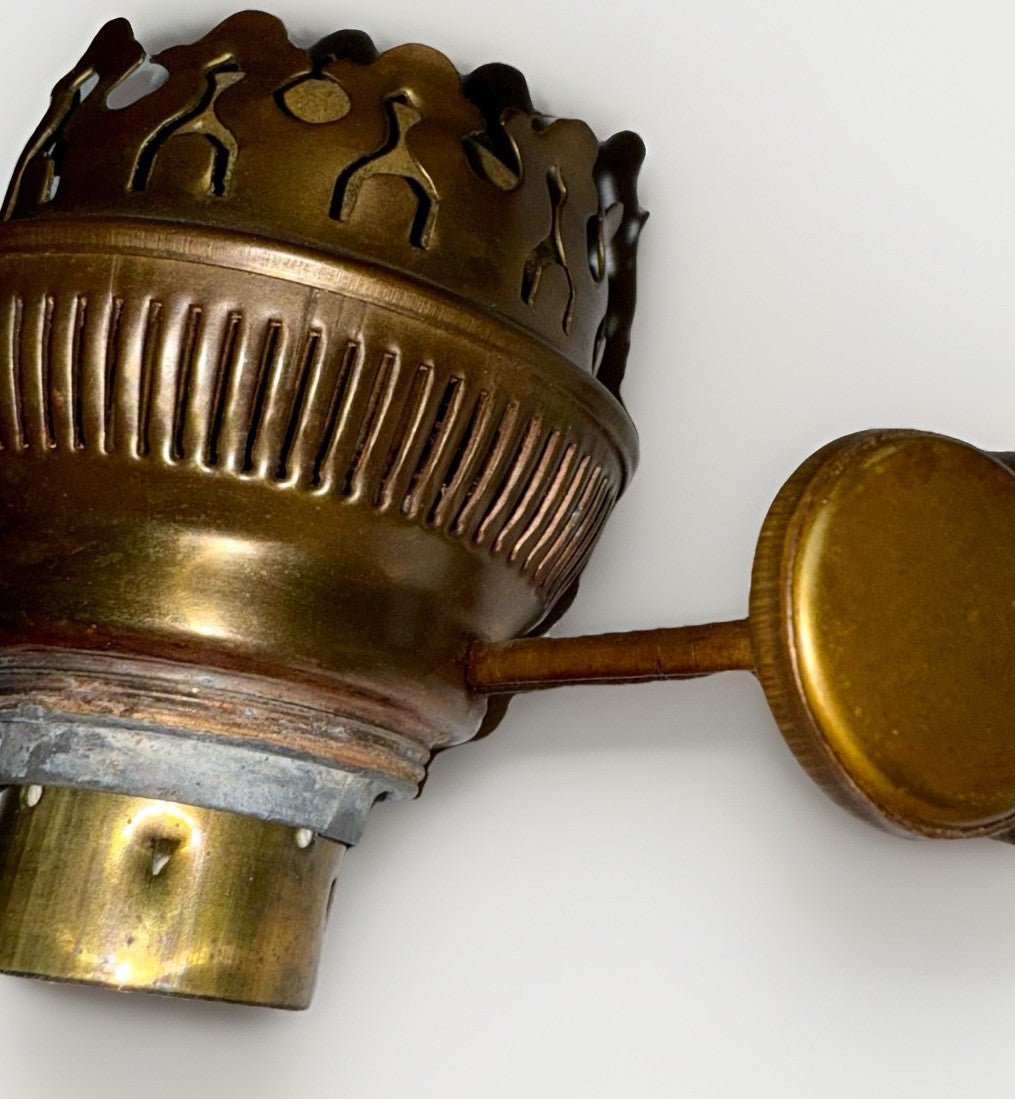 Antique Brass Kerosene Oil Lamp with Burner Eagle Insignia Muller or Friedrich - AntiquesEtceteraAntique Brass Kerosene Oil Lamp with Burner Eagle Insignia Muller or FriedrichAntique LightingAntiquesEtceteraAntiquesEtcetera