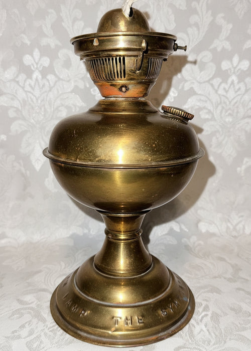 Antique Brass Kerosene Oil THE SYNTAX LAMP w/ Logo Sherwoods Birmingham England - AntiquesEtceteraAntique Brass Kerosene Oil THE SYNTAX LAMP w/ Logo Sherwoods Birmingham EnglandSherwoodAntiquesEtcetera