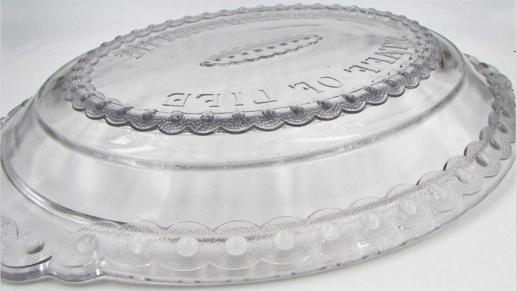 Antique Bread is the Staff of Life Serving Plate Platter EAPG Glass "Jewel Band"AntiquesEtcetera