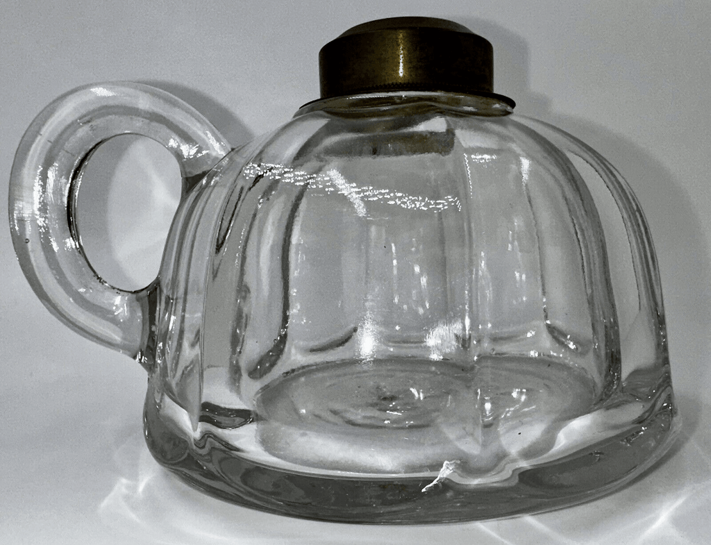 Antique BROAD INVERTED FLUTE Glass Oil Kerosene Flat Hand Lamp THURO 1 - 280d - AntiquesEtceteraAntique BROAD INVERTED FLUTE Glass Oil Kerosene Flat Hand Lamp THURO 1 - 280dAntiqueAntiquesEtcetera