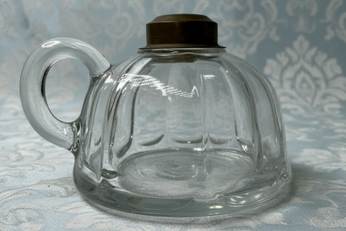 Antique BROAD INVERTED FLUTE Glass Oil Kerosene Flat Hand Lamp THURO 1 - 280d - AntiquesEtceteraAntique BROAD INVERTED FLUTE Glass Oil Kerosene Flat Hand Lamp THURO 1 - 280dAntiqueAntiquesEtcetera