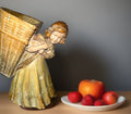 Antique Ceramic Spill Vase Young Girl Large Basket with Numerous Impressed Marks - AntiquesEtceteraAntique Ceramic Spill Vase Young Girl Large Basket with Numerous Impressed MarksUnsureAntiquesEtcetera