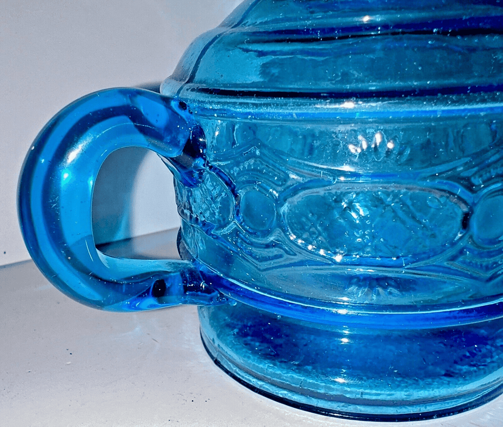 Antique CHAIN WITH STAR Kerosene Oil Flat Hand Lamp Blue Glass 1870 Thuro 1 198c - AntiquesEtceteraAntique CHAIN WITH STAR Kerosene Oil Flat Hand Lamp Blue Glass 1870 Thuro 1 198cBryce Bros.AntiquesEtcetera