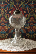 Antique CHAPMAN Kerosene or Oil Stand Lamp 1870s Intertwined Bands, Stars & Fans - AntiquesEtceteraAntique CHAPMAN Kerosene or Oil Stand Lamp 1870s Intertwined Bands, Stars & FansAntiqueAntiquesEtcetera