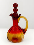 Antique Cruet Amberina Glass Panel Optic w/ Heart - Shaped Spout, Tiered Stopper - AntiquesEtceteraAntique Cruet Amberina Glass Panel Optic w/ Heart - Shaped Spout, Tiered StopperAntiquesEtceteraAntiquesEtcetera