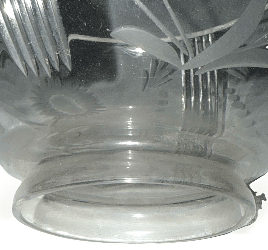 Antique Cut & Engraved Banquet Lamp Shade Glass 3 1/4" Fitter Kerosene Gas Oil - AntiquesEtceteraAntique Cut & Engraved Banquet Lamp Shade Glass 3 1/4" Fitter Kerosene Gas OilUnbrandedAntiquesEtcetera