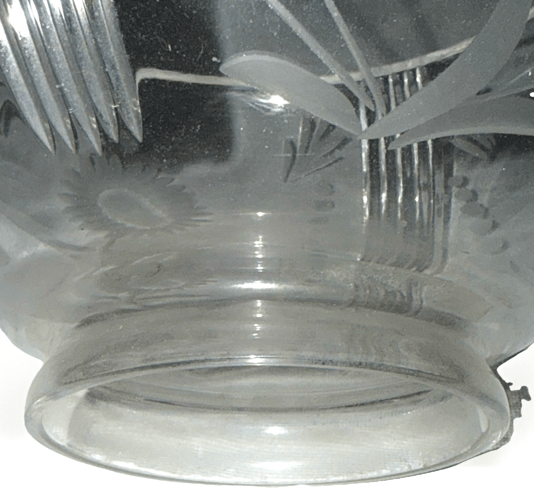 Antique Cut & Engraved Banquet Lamp Shade Glass 3 1/4" Fitter Kerosene Gas Oil - AntiquesEtceteraAntique Cut & Engraved Banquet Lamp Shade Glass 3 1/4" Fitter Kerosene Gas OilUnbrandedAntiquesEtcetera