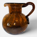 Antique Dark Amber Glass Pitcher / Jug with Applied Handle and Rough PontilAntiquesEtcetera