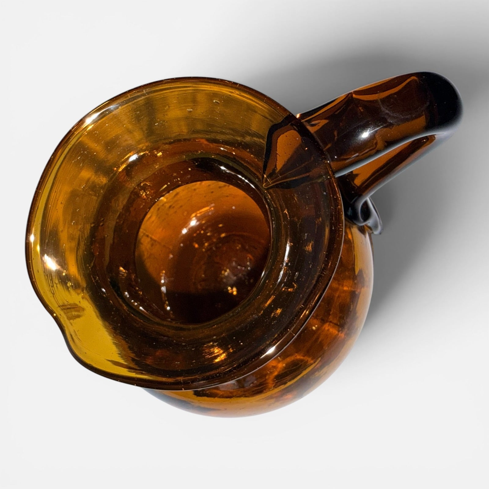 Antique Dark Amber Glass Pitcher / Jug with Applied Handle and Rough PontilAntiquesEtcetera